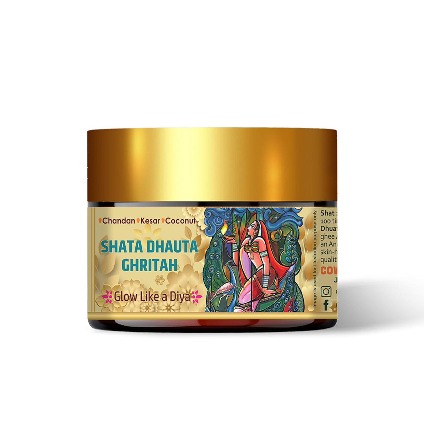 Shata Dhauta Ghritah 100 Times Washed Ghee Free Flax Seed Oil  (One Of The Supreme Skin-Beautifying Natural Cream) 40 Gm