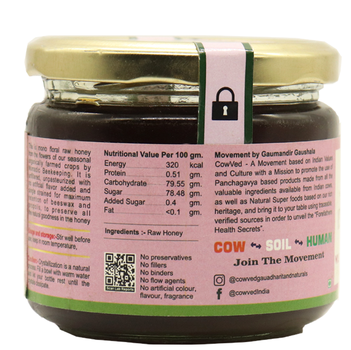 Wild Onion Honey,, Unfiltered, Unpasterised, Raw, - 350 Gms